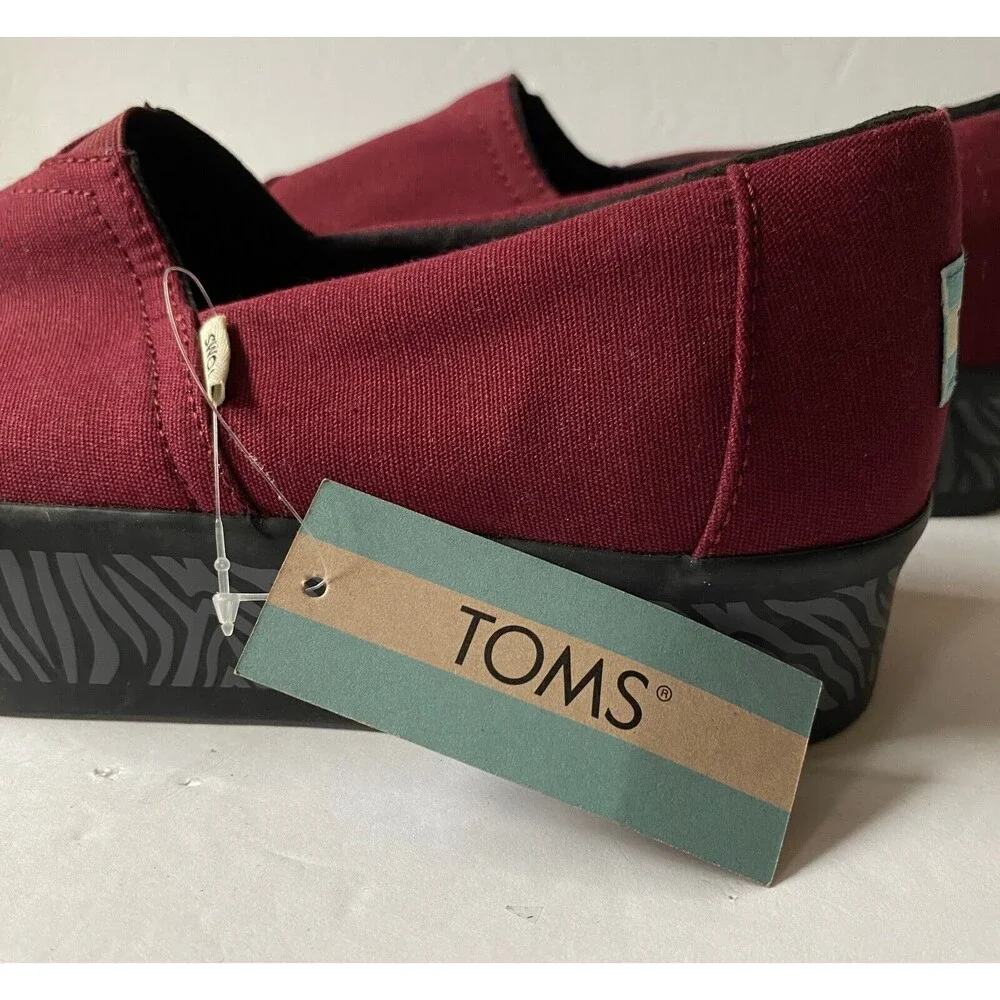 Toms Shoes Women's Size 7 Cabernet Canvas Alpargata Boardwalk NWT 🤩 HOST PICK! - Picture 7 of 14
